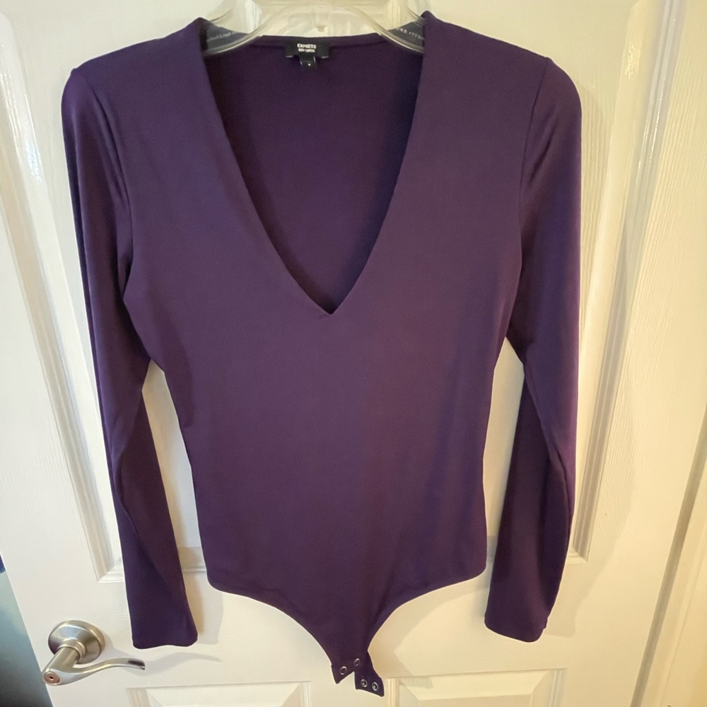 Express Long Sleeve V Neck Bodysuit